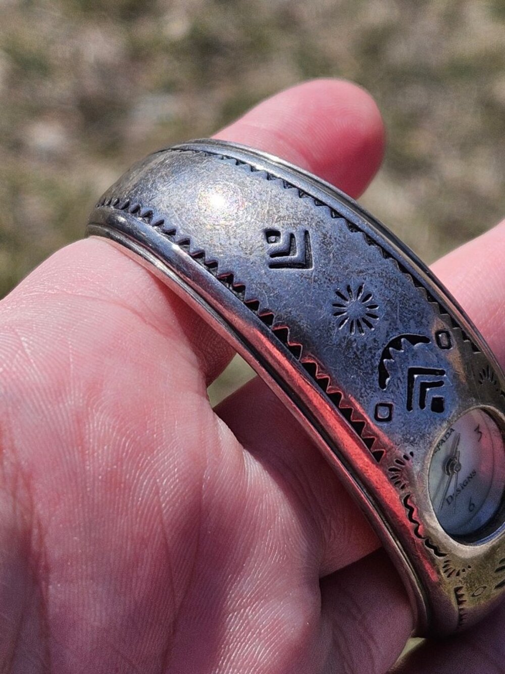 Silpada Designs 925 Sterling Silver Cuff Southwest Style Bangle Watch 5.5 Inches - Picture 6 of 14